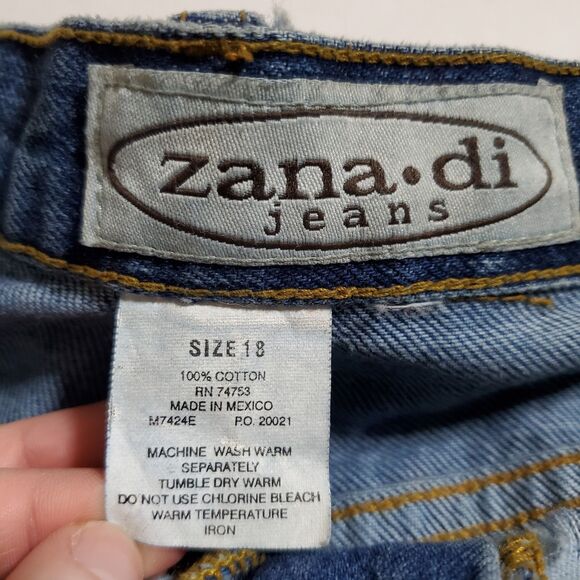VTG Zana-Di High Waist Mom Jeans 18 Straight Leg Medium Wash Zip Fly Womens - Picture 8 of 8